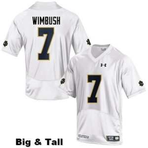 Notre Dame Fighting Irish Men's Brandon Wimbush #7 White Under Armour Authentic Stitched Big & Tall College NCAA Football Jersey MVK6799LV